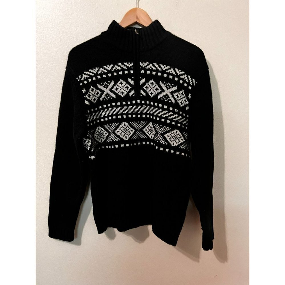 Men's Eddie Bauer Pullover 1/4 Zip Wool Sweater Size M [EXCELLENT]